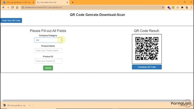 QR Code generate & scanning in php with source code смотреть онлайн