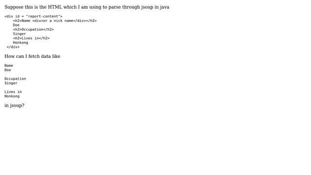 jsoup : parse data just after some tag (h2) смотреть онлайн