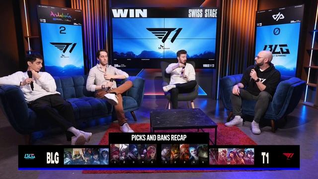 Worlds 2023 - BLG vs T1 - Swiss Stage Day 8 I Round 8 смотреть онлайн