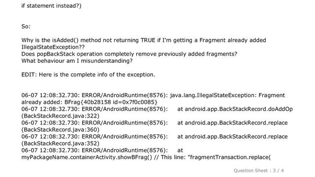 Android : Fragment already added IllegalStateException смотреть онлайн