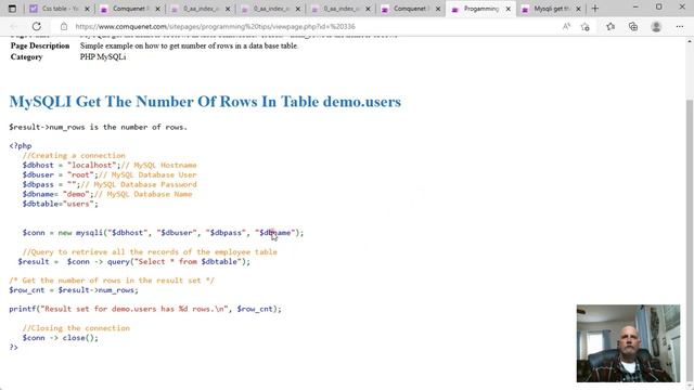 MySQLi Get The Number Of Rows In Table смотреть онлайн