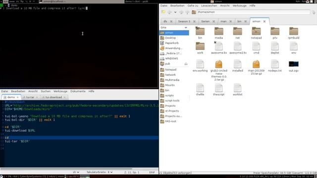 Linux : [ Text User Interface ] : tui-download & tui-tar смотреть онлайн