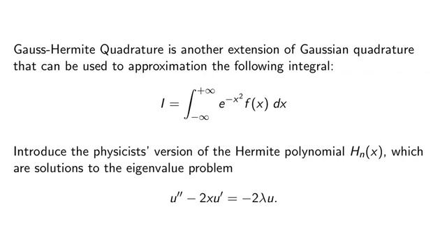 Ch04n2: Integrals over Infinite Intervals, Gauss Laguerre, Gauss Hermite смотреть онлайн