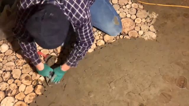 DIY Floor, Log Floor, Unique Flooring, Wood Flooring, Handmade Floor, Rustic Floor, Natural Floorin