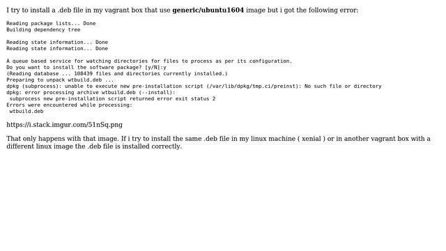 Unable to execute new pre-installation script (/var/lib/dpkg/tmp.ci/preinst) смотреть онлайн
