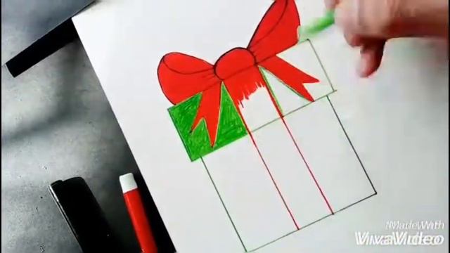 How To Draw A Gift Box | Easy Present Drawing | For Kids | Step by Step смотреть онлайн