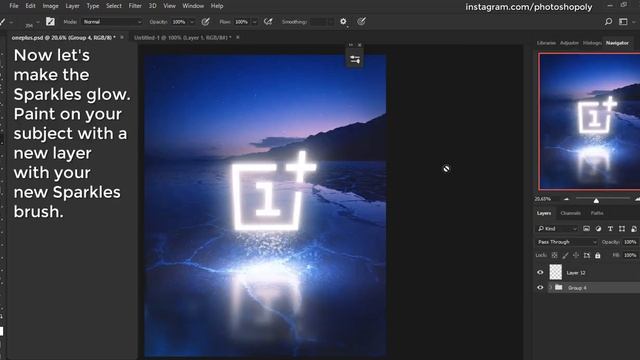 How to make a glowing Sparkles brush in Photoshop смотреть онлайн
