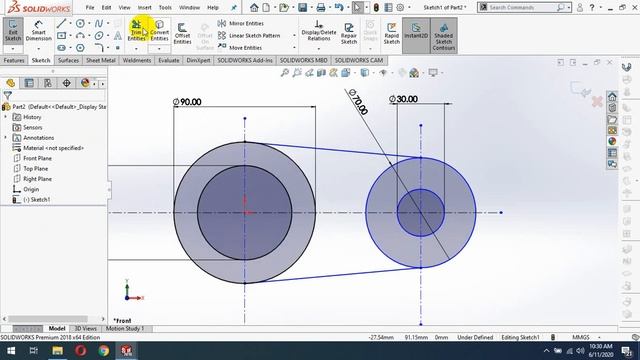 3 Different Sketch Tools SOLIDWORKS смотреть онлайн
