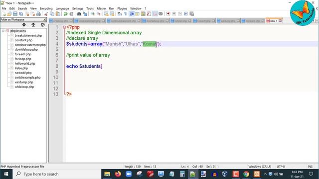 PHP Array : Indexed Array смотреть онлайн