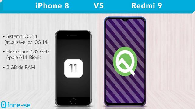 iPhone 8 vs Redmi 9 (Comparativo) смотреть онлайн