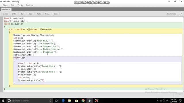 Calculator | Switch Case Program | Java смотреть онлайн