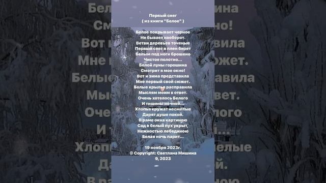 Первый снег. Стихи. Светлана Мишина #поэзия #стихи #ценности #первыйснег #природа#состояние_потока смотреть онлайн