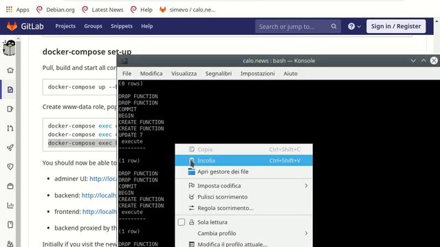 Three-minute demo of docker-compose setup for development on the calo.news news platform смотреть онлайн