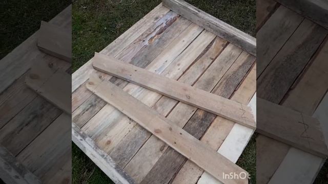 Стол со скамьями дачный из паллет. смотреть онлайн