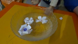 Бумажные цветы распускаются в воде - эксперимент для детей