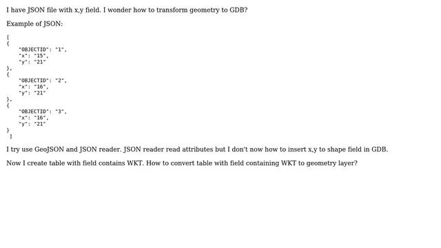GIS: How to transform JSON with field x,y to GDB in FME? смотреть онлайн