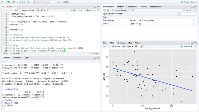 Simple Linear Regression, coefficient confidence intervals смотреть онлайн