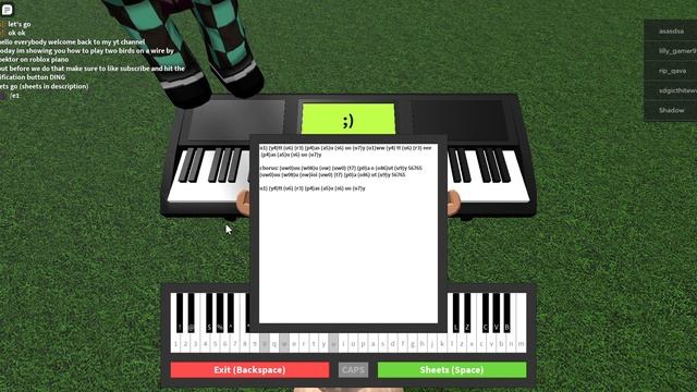 Two birds on a wire on roblox piano (sheet in des) смотреть онлайн