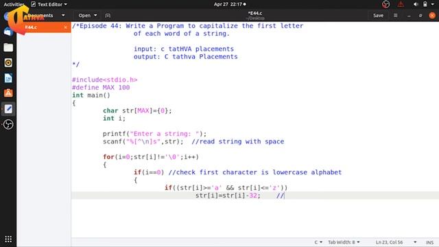 #44: Capitalize Starting Letter of each Word | Assist Buddy | C Program | ಕನ್ನಡದಲ್ಲಿ | #CTathva смотреть онлайн