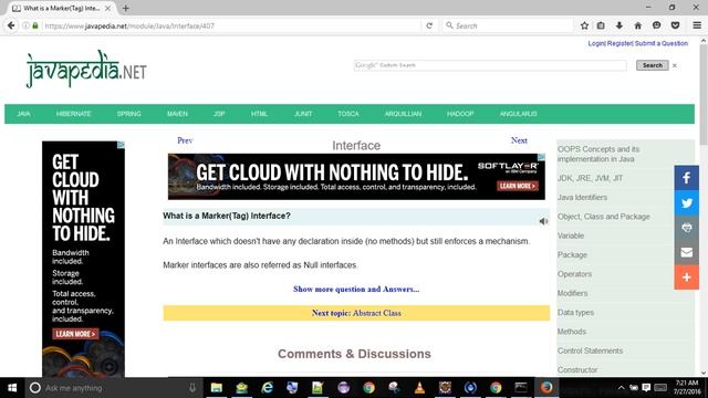 What is a Marker(Tag) Interface?
| javapedia.net смотреть онлайн