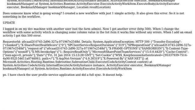 Sharepoint: SharePoint 2013 workflow canceled with a strange error смотреть онлайн