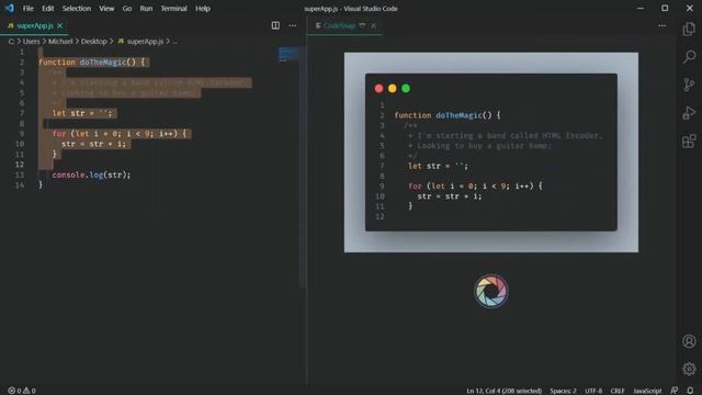 Screenshot your Code in VS Code смотреть онлайн