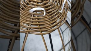 Плетение плафона из искусственного ротанга