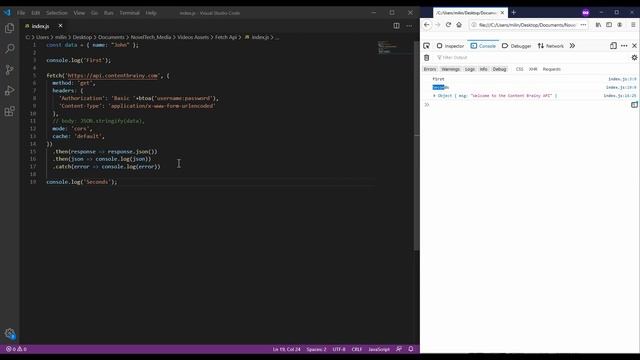 Fetch API | JavaScript Example with Authorization Headers смотреть онлайн