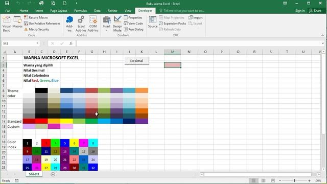 Database Warna di MS Excel - 3 Kode Warna Excel (Warna Desimal - ColorIndex - RGB) смотреть онлайн