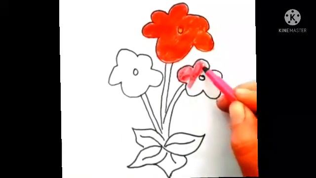 Нарисовать цветочную картинку для детей.Draw a flower picture for kids смотреть онлайн