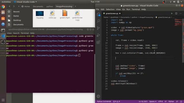 Apply Background on Green Screen - OPENCV and PYTHON смотреть онлайн