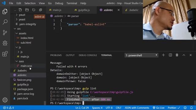 【Gulp4】フロントエンド環境構築１２（eslintを使ってフォーマットチェック） смотреть онлайн