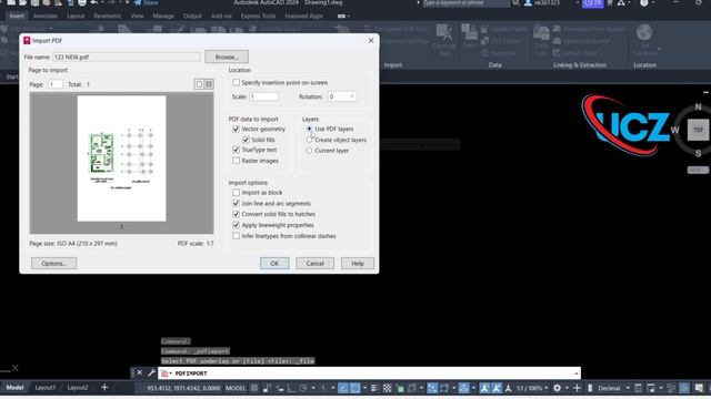Pdf import in AutoCAD || Pdf to Dwg file in AutoCAD смотреть онлайн