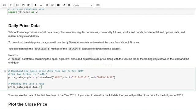 How to fetch daily stock price data using Yahoo finance? | Quantra Course смотреть онлайн