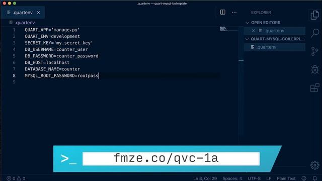 Initial Setup of our Python Quart MySQL Counter смотреть онлайн