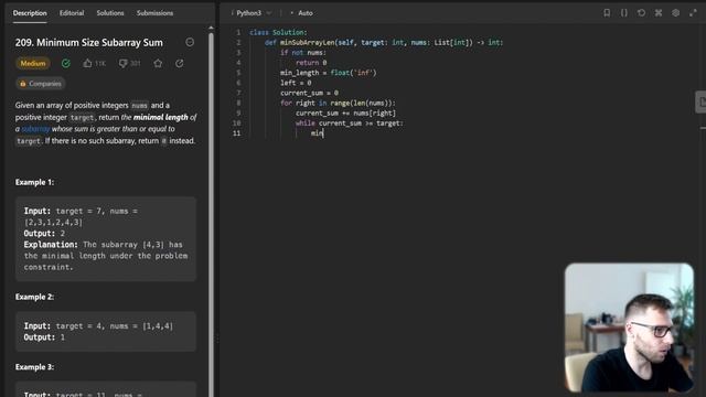 Mastering the Sliding Window Technique with Python ? | LeetCode #209: Minimum Size Subarray Sum смотреть онлайн