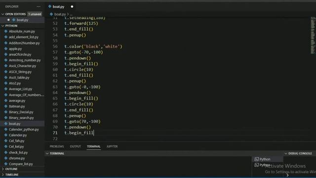 Draw Boat | Full Python Code || Python Turtle смотреть онлайн