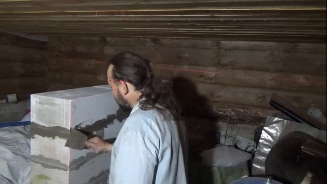 Кладка стены из ПеноБлоков- Половину стены Сделал - Жизнь в Деревне смотреть онлайн