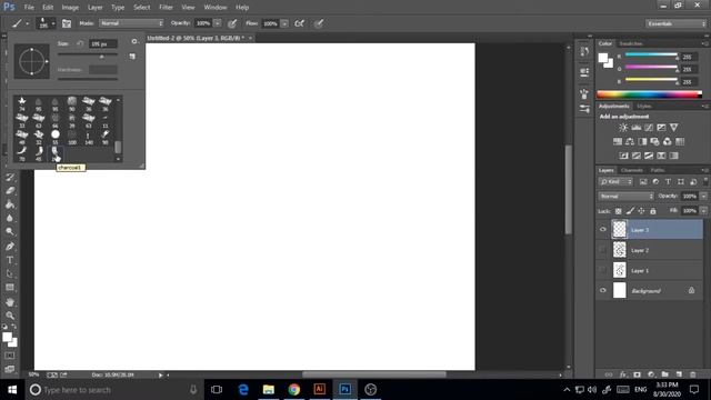 How to Create Custom Brushes in Photoshop - Charcoal brush effects (हिंदी में) смотреть онлайн