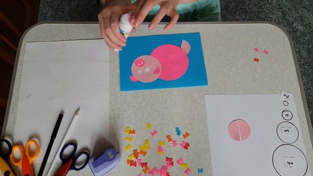 Аппликация из цветной бумаги 007 Хрюша смотреть онлайн