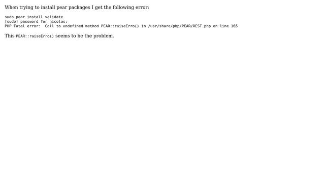 Ubuntu: Problem when installing pear packages for php смотреть онлайн