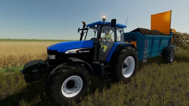 Loading WET MANURE with Excavator Bagger T-174 | FS 22 смотреть онлайн