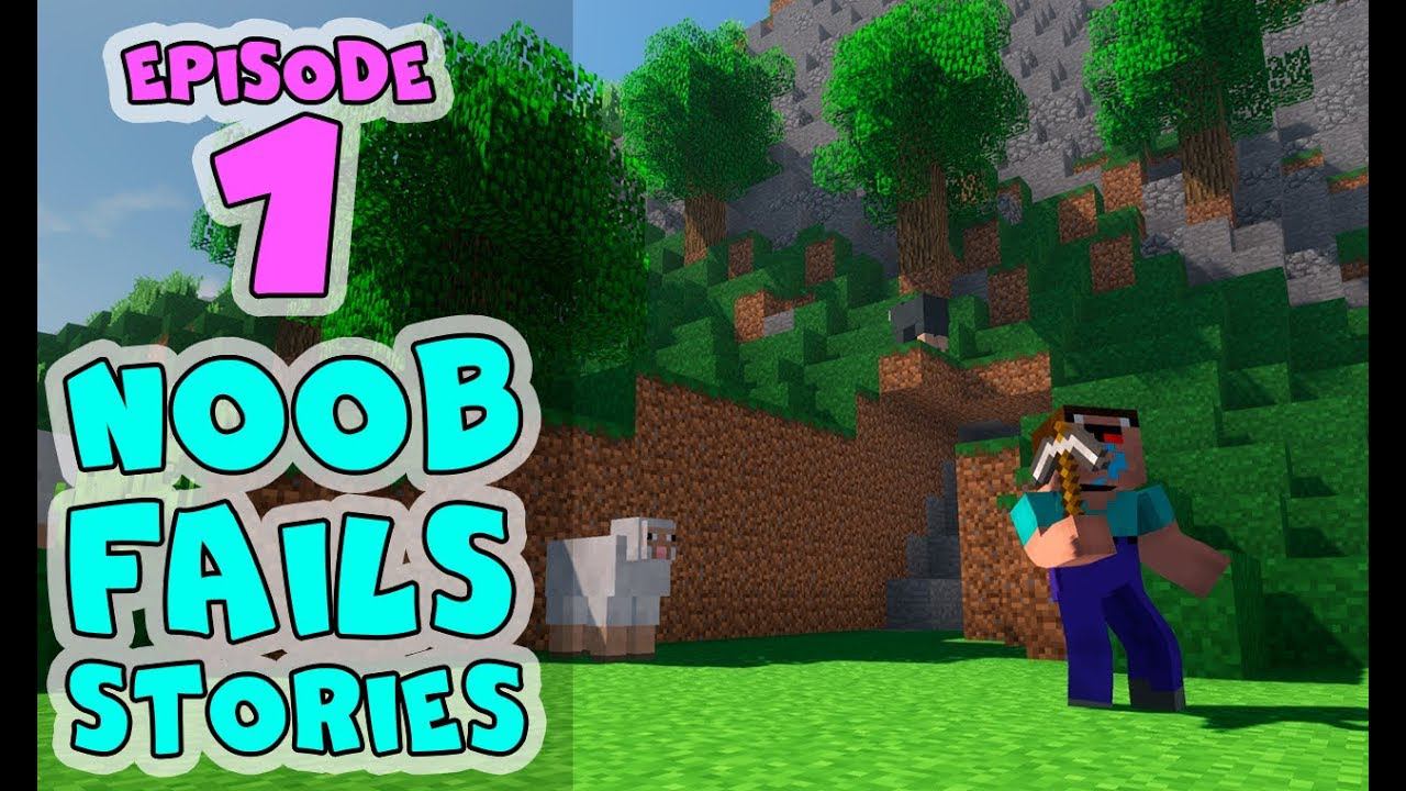 MINECRAFT ANIMATION: NOOB FAILS STORIES. Funny moments of survival in Minecraft! Episode 1. смотреть онлайн