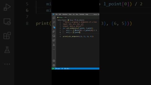 Python Tutorial: Calculate Midpoints of a Line смотреть онлайн