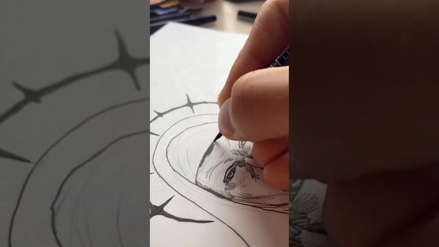 Рисую страшного персонажа #рисование #графика #скетч смотреть онлайн