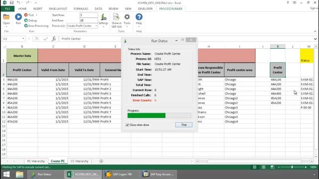 KE51 - Create Profit Center From Excel смотреть онлайн