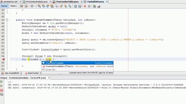 13 - Listar datos en JTable dependiendo de un ComboBox con JPA | Curso Java Swing JPA смотреть онлайн