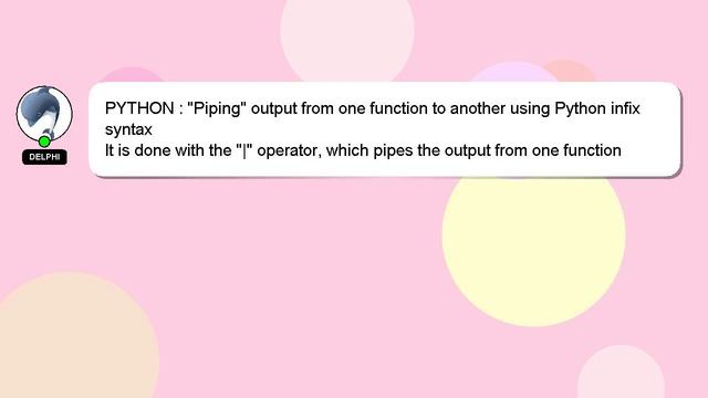 PYTHON : "Piping" output from one function to another using Python infix syntax смотреть онлайн
