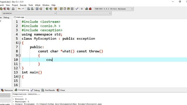 oop in c++ Lecture 17 part 03 user defined exception смотреть онлайн