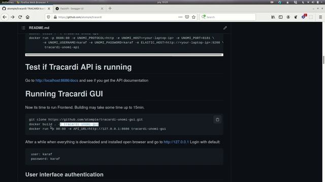 TRACARDI Installation with docker смотреть онлайн